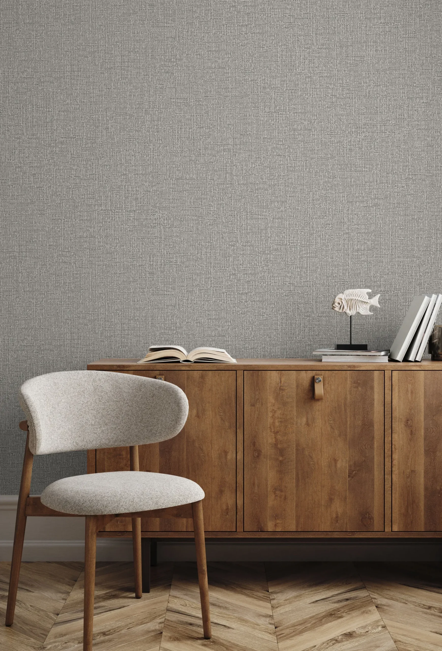 Gray Embossed Wallpaper – Understated Shimmer (24110-3)